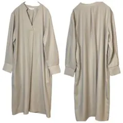 PLSTベージュ シャツワンピース 長袖美品M