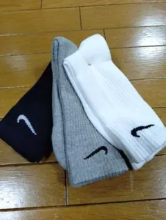 NIKE　ナイキ　ハイソックス　3足　ブラック/ホワイト/グレー