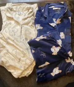 マタニティパジャマ M L 2枚 ネイビー クマ柄　ミッフィー