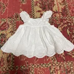 ⭐︎baby GAP⭐︎ホワイト/刺繍/ノースリーブ/スカラップチュニック