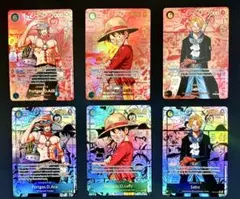 ルフィ　エース　サボ　コミパラ　レッドパラレル　海外版観賞用　盗難防止用　6枚