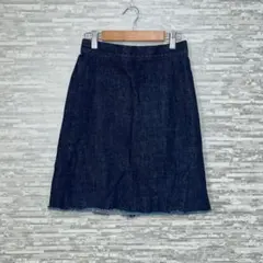 ビューティアンドユース✨デニム 台形スカート S 濃紺　ミニ丈