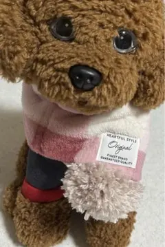 ハンドメイド★ペット用☆ボンボンマフラー☆フリース☆ピンクチェック①ボンボン