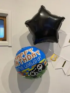 【新品2個セット】バースデーバルーン★星＆ゲーム柄