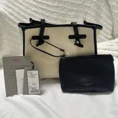 GIANNI CHIARINI トートバッグ アイボリー/ブラック