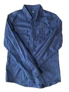 ダークブルー 長袖シャツ XL