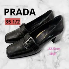 【PRADA】プラダ バックル レザー パンプス 35 1/2（約22.5cm）のサムネイル