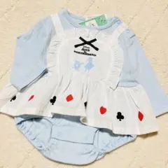 【新品タグ付】ディズニー アリス ロンパース 80 エプロン風 ハロウィン