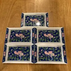 有田焼　鍋島三省堂　柘榴長皿　小皿　五枚