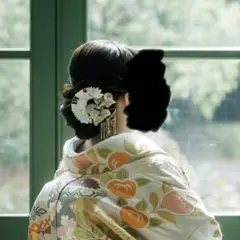 【前撮り・結婚式・成人式に】和装小物 髪飾り つまみ細工 鶴 ビラ
