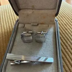 シルバー ネクタイピン カフスボタンセット　中古
