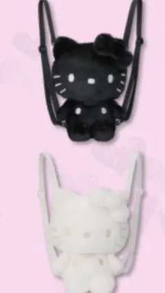 サンリオ　ハローキティ　ぬいぐるみ　リュック　ブラック　ホワイト　キティ