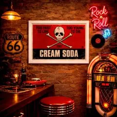 CREAM SODA　ピンクドラゴン　クリームソーダ　レア品♪額付きポスターのサムネイル