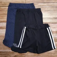 新品 未使用 レギンス ネイビーと黒 ドット ショートパンツ 女の子 120
