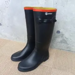 【未使用級】AIGLE エーグル レインブーツ 長靴 サイズ36 ネイビー