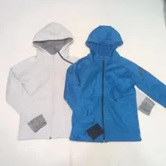 adidas フード付きパーカー グレー&ブルー