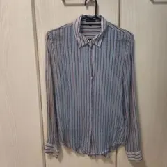 美品】Theory シルクコットン シアーシャツ 長袖 ストライプ - メルカリ