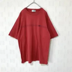 【クロコダイル】半袖Tシャツ カットソー プリントロゴ ゆったり　ワニ レッドのサムネイル