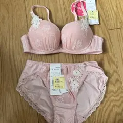 W BASIC ピンク ブラジャーショーツセット M