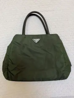 PRADA ナイロン トートバッグ カーキ