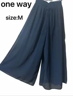 one way ワンウェイ ワイドパンツ　シースルー スリット入り サイズM