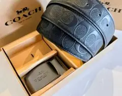 SALE♪コーチ 新品 リバーシブル シグネチャー バックル回転ベルト