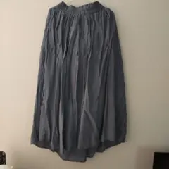 グレー プリーツ ロングスカート　ブルー　ライトブルー