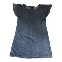 女の子新品デニム柄半袖ワンピース