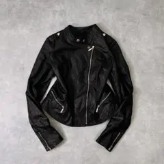 希少✨Y2K ギミック レザーライダースジャケット グランジ オピウム XL相当