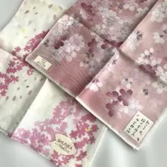 宇野千代　桜の花柄 ハンカチ 約50cm ほか　2枚セット