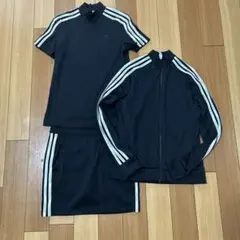 adidas ゴルフウェア　3点セット　スカート　パーカー　半袖　ストライプ