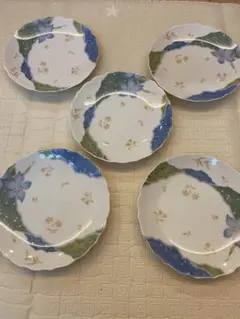 【桂由美】花柄　皿5枚セット
