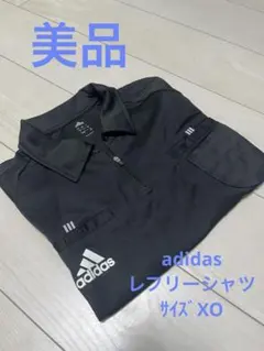 adidas サッカー審判用ポロシャツ 黒サイズXO