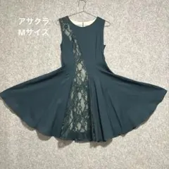 ♦︎アサクラ　ノースリーブ　パーティドレス　上品レース　結婚式　二次会　編み上げ