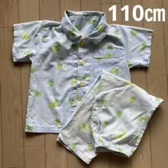 【即購入OK】半袖&長ズボン パジャマ 110㎝　カエル柄・ボタン