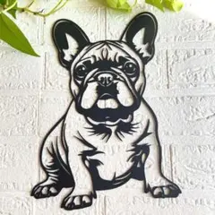 フレンチブルドッグさん　アイアン　ウオールアート162 　ウオールデコレーション