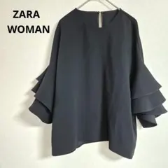 ZARA WOMAN フリルスリーブブラウス プルオーバー