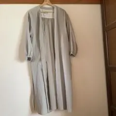 無印良品　楊柳ガーゼ　ロングカーディガン M ペールグリーン