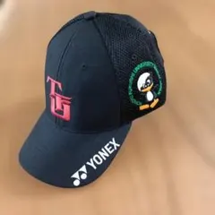 YONEX 黒キャップメッシュ東北福祉大ゴルフ部 非売中古品 フリーサイズのサムネイル