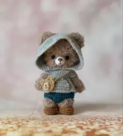 あみぐるみ クマ フード付きセーター