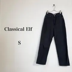 Classical Elf（S）ハイウエストワイドストレートチノパンツ　ブラックのサムネイル
