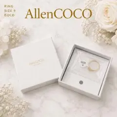 【18号相当】AllenCOCO アレンココ 一粒ストーン リング ゴールド