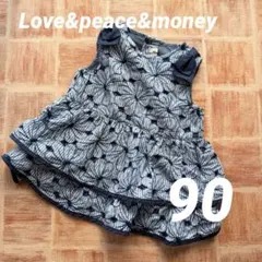 ラブアンドピースアンドマネー 花柄ノースリーブチュニックワンピース 90