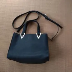 黒 合成皮革　バッグ　2Way