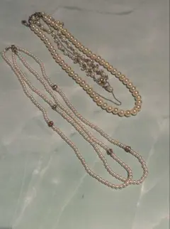 3本セット　パールとビジューのネックレスセット