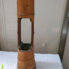 特大花器 胡麻竹花入 銅落とし 三重切 高さ96cm 華道具 茶道具 店舗