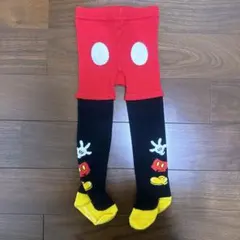 ミッキーマウス風 ベビータイツ 赤黒