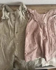 Zara ワンピース　サロペットセット　80