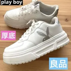 Playboy 厚底スニーカー ホワイト シルバー　プレイボーイスニーカーのサムネイル