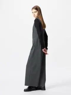 UNIQLO ジャンプスーツ サロペット グレー M ユニクロ オールインワン